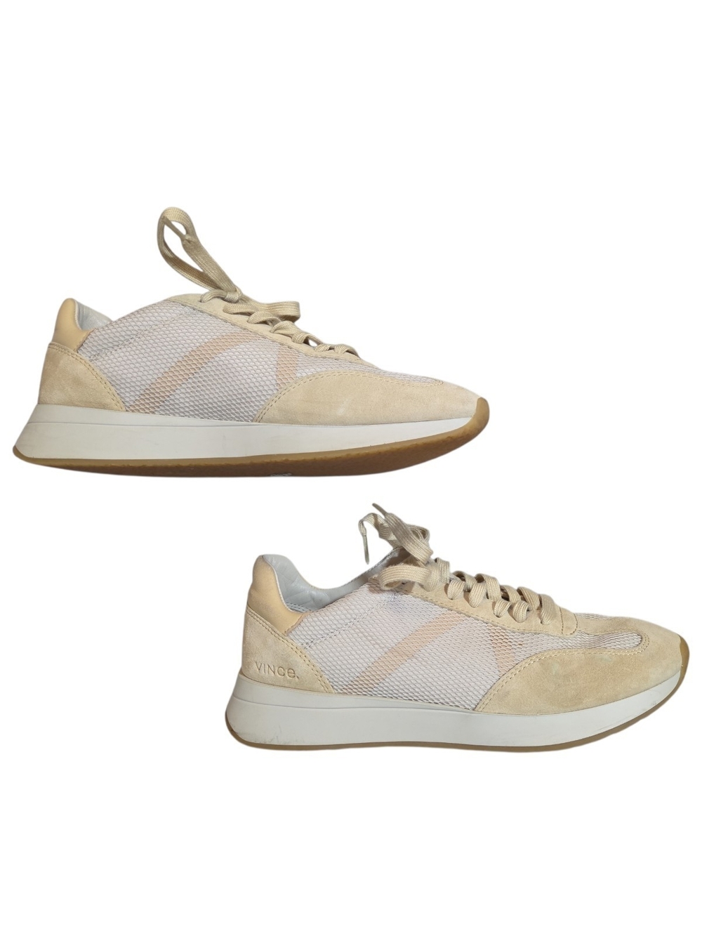 Vince "Ohara" Beige Mesh & Suede Lace-Up Sneaker Size 9.5M - Picture 5 of 11